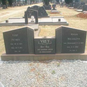 VREY Gert Petrus 1891-1971 &amp; Maria Magdalena SCHOEMAN 1895-1980
