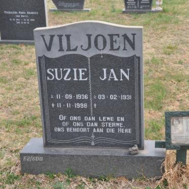VILJOEN Jan 1931- &amp; Suzie 1936-1998