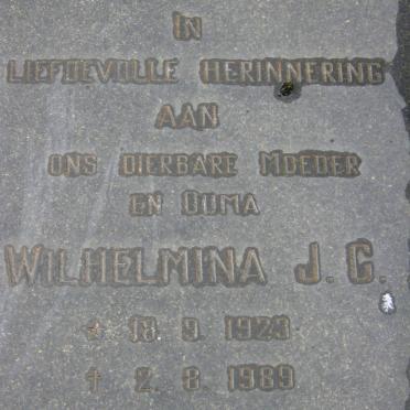 VILJOEN Wilhelmina J.C. nee KOTZE 1923-1989