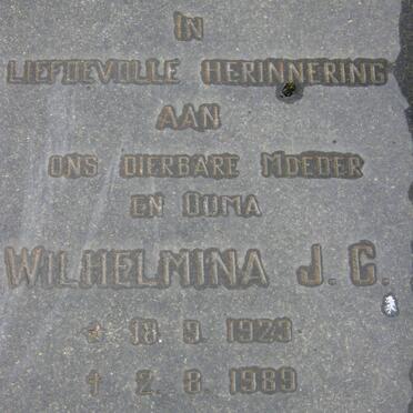 VILJOEN Wilhelmina J.C. nee KOTZE 1923-1989
