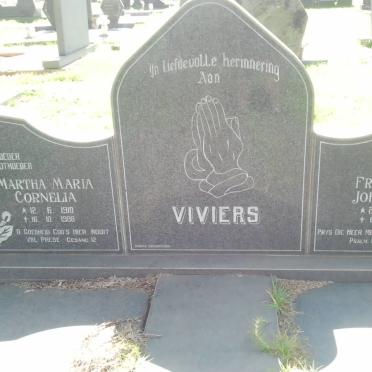 VIVIERS Francois Johannes 1904-1988 &amp; Martha Maria Cornelia 1910-1988