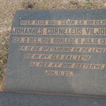 VILJOEN Johannes Corneleus 1916-1936