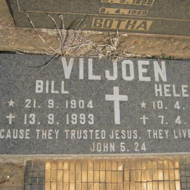VILJOEN Bill 1904-1993 &amp; Helen 1908-1988