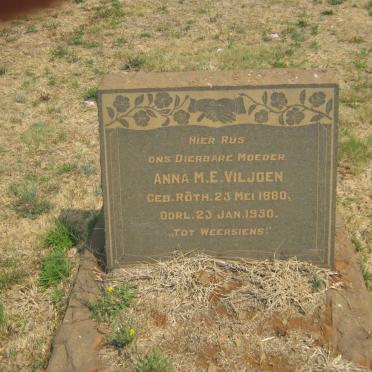 VILJOEN Anna M.E. nee RÖTH 1880-1950