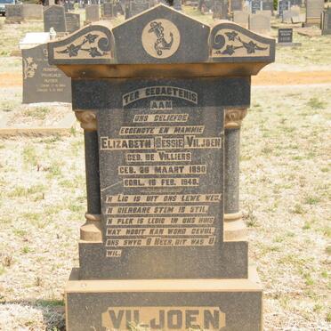 VILJOEN Elizabeth nee DE VILLIERS 1890-1948