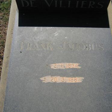 VILLIERS Frank Jacobus, de 1934-1987