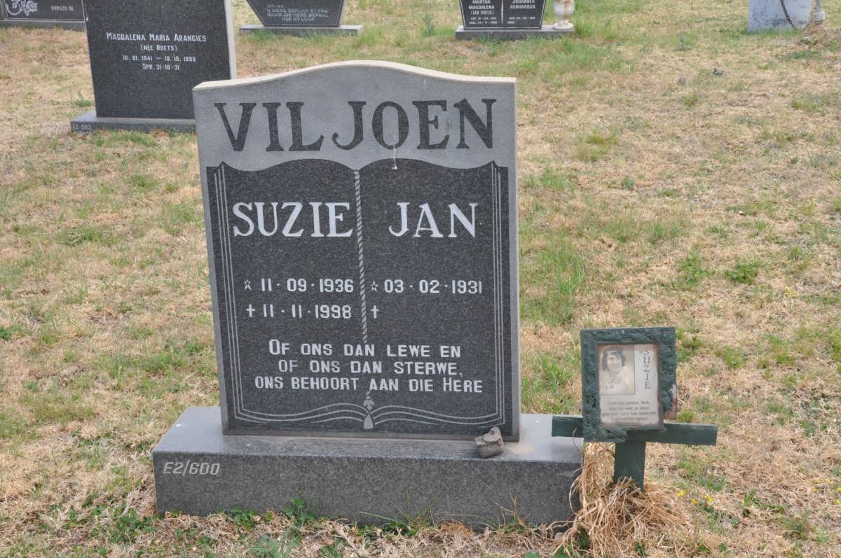 VILJOEN Jan 1931- &amp; Suzie 1936-1998