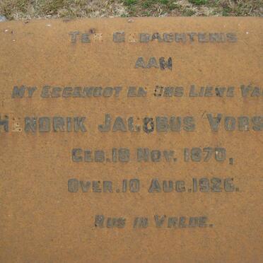 VORSTER Hendrik Jacobus 1870-1926