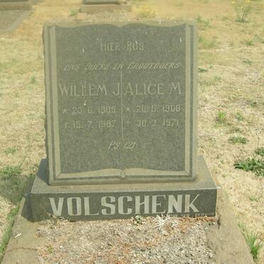 VOLSCHENK Willem J. 1905-1987 &amp; Alice M. 1908-1971
