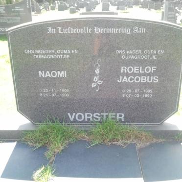 VORSTER Roelof Jacobus 1905-1990 &amp; Naomi 1906-1999