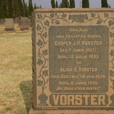 VORSTER Casper J.H. 1857-1935 &amp; Alida B. COETZEE 1859-1950