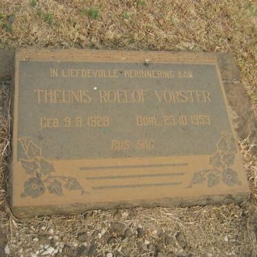 VORSTER Theunis Roelof 1928-1953