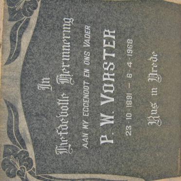 VORSTER P.W. 1891-1968