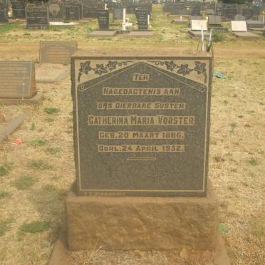 VORSTER Catherina Maria 1886-1952