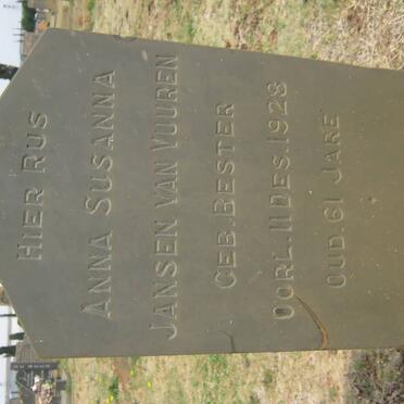 VUUREN Anna Susanna, Jansen van nee BESTER -1928