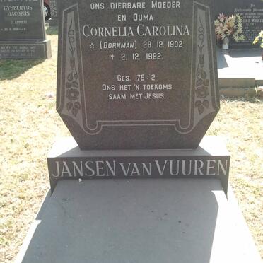 VUUREN Cornelia Carolina, Jansen van nee BORNMAN 1902-1982