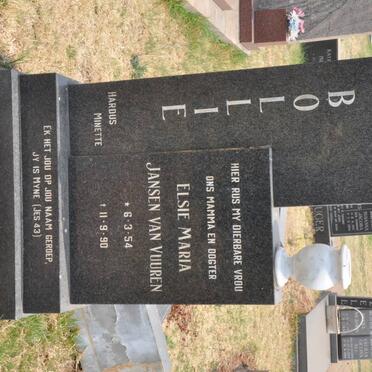 VUUREN Elsie Maria, Jansen van 1954-1990