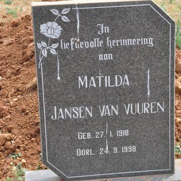 VUUREN Matilda, Jansen van 1918-1998