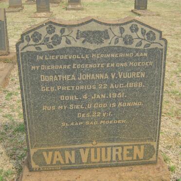 VUUREN Dorathea Johanna, van nee PRETORIUS 1888-1951 