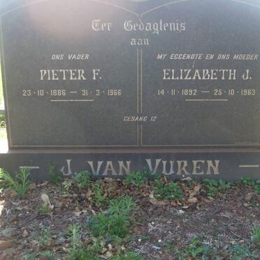 VUREN Pieter F., J. van 1886-1966 &amp; Elizabeth J. 1892-1963