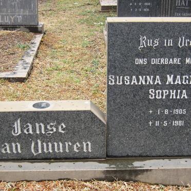 VUUREN Lukas Daniël, Janse van 1895-1978 &amp; Susanna Magdalena Sophia 1905-1981
