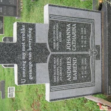 VUUREN Andries Barend, Janse van 1925-2006 &amp; Johanna Catharina 1928-2007