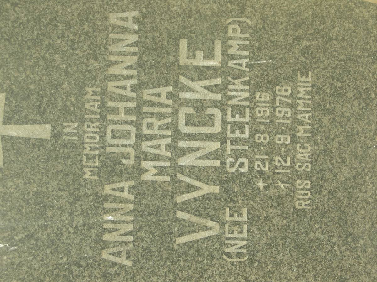 VYNCKE Anna Johanna Maria nee STEENKAMP 1916-1978