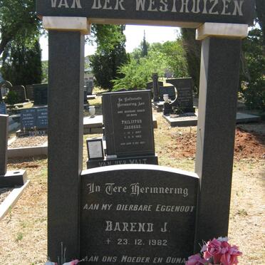 WESTHUIZEN Barend J., van der -1982 &amp; Magrietha E. 200?-