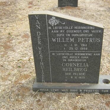 WESTHUIZEN Willem Petrus, van der 1914-1994 &amp; Cornelia Heilbreg PELSER 1925-