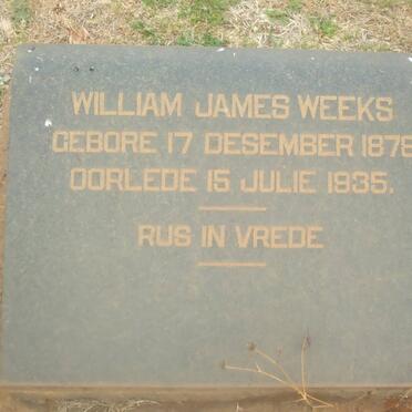 WEEKS William James 1878-1935
