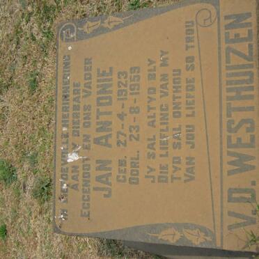 WESTHUIZEN Jan Antonie, van der 1923-1959