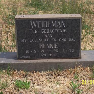 WEIDEMAN Hennie 1921-1973