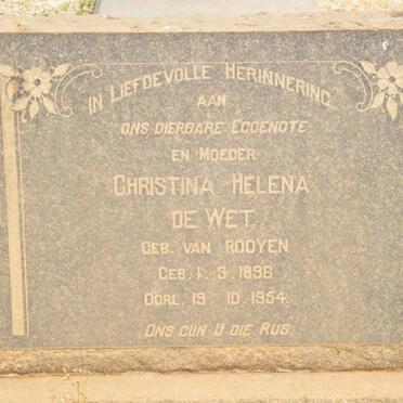 WET Christina Helena, de nee VAN ROOYEN 1896-1954