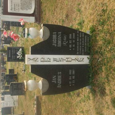 WESTHUIZEN Jan Andries, van der 1952-2007 &amp; Jacoba Adriana 1956-2000