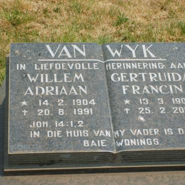 WYK Willem Adriaan, van 1904-1991 &amp; Gertruida Francina 1909-2008
