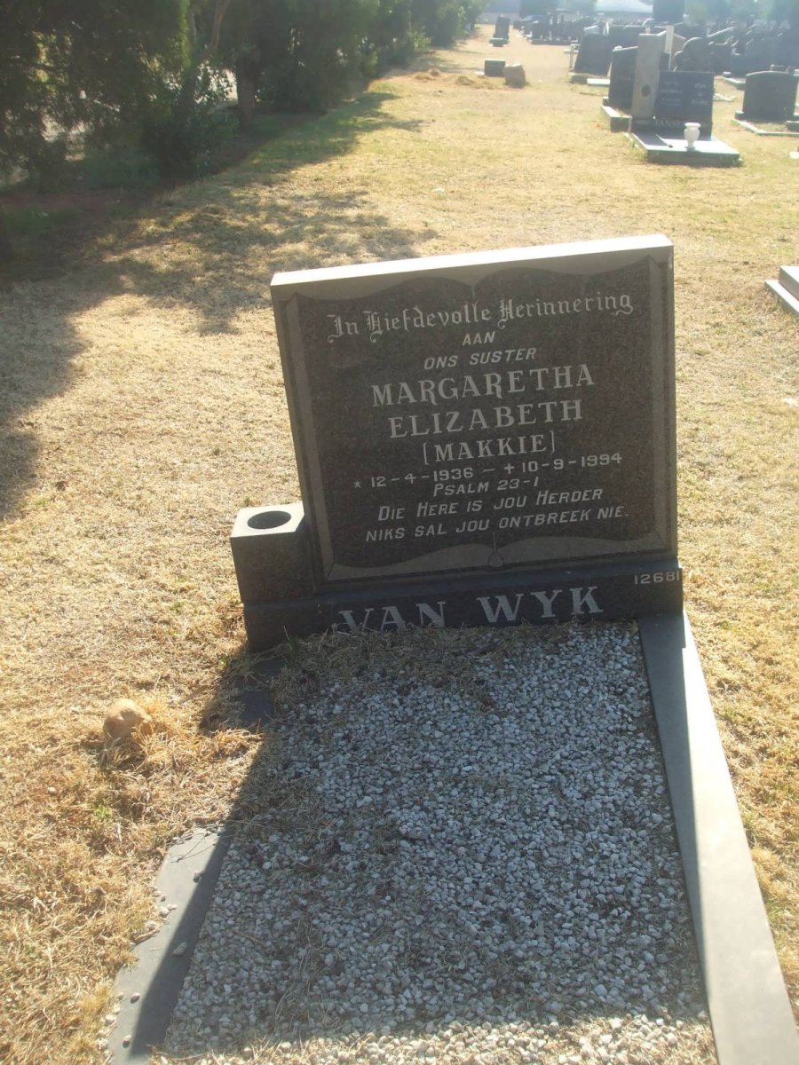 WYK Margaretha Elizabeth, van 1936-1994