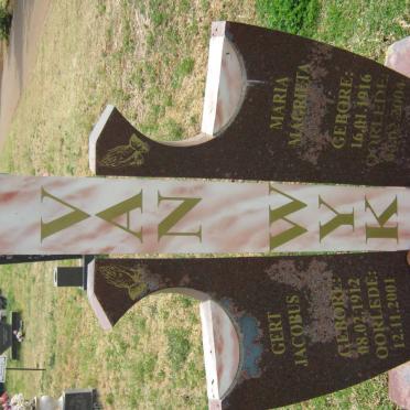WYK Gert Jacobus, van 1912-2001 &amp; Maria Magrieta 1916-2004