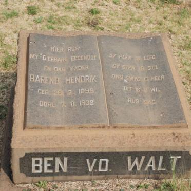 WALT Barend Hendrik, v.d. 1899-1939