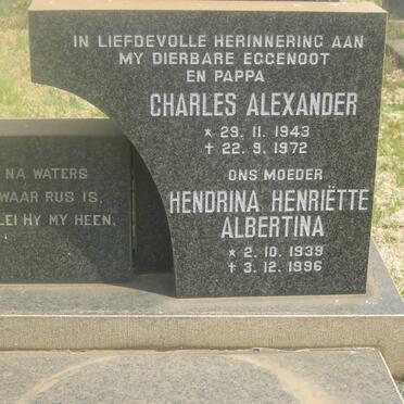 WARDEN Charles Alexander 1943-1972 &amp; Hendrina Henriëtte Albertina 1939-1996