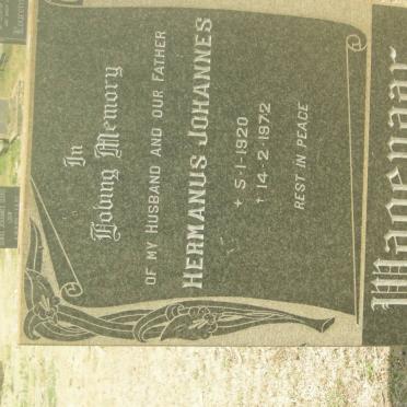 WAGENAAR Hermanus Johannes 1920-1972