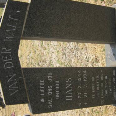 WALT Hans, van der 1944-1994