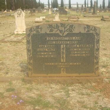WALT Jan Harm, van der 1868-1951 &amp; Engela Carolina VAN NIEKERK 1875-1945