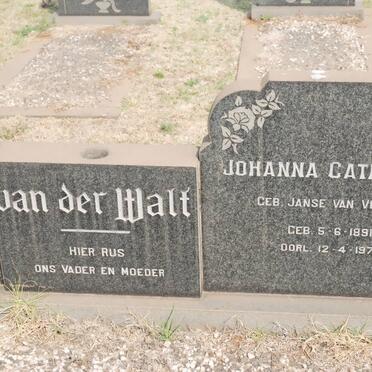 WALT Johanna Catharina, van der nee JANSE VAN VUUREN 1891-1975