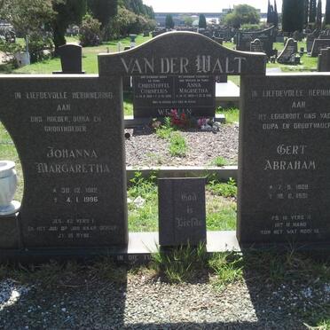 WALT Gert Abraham, van der 1909-1991 &amp; Johanna Margaretha 1912-1996