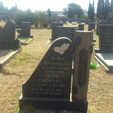 WAAL Arend Cornelius, de 1928-1985