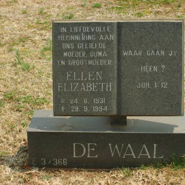 WAAL Ellen Elizabeth, de 1931-1994
