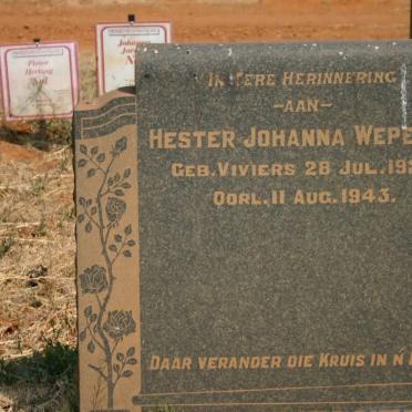 WEPENER Hester Johanna nee VIVIERS 1921-1943