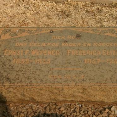 WEPENER Ernst F. 1859-1953 &amp; Frederica Elizabeth 1857-1953
