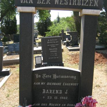 WESTHUIZEN Barend J., van der -1982 &amp; Magrietha E. 200?-