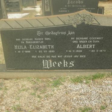 WEEKS Albert 1905-1973 &amp; Heila Elizabeth 1908-1993